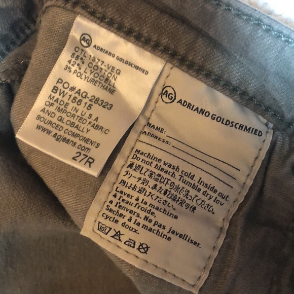 Adriano Goldschmied Khaki Green Jeans; size 27 - Picture 7 of 7